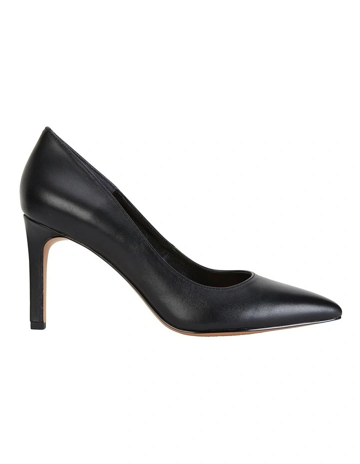 Octavia Heeled Shoes in Black Leather