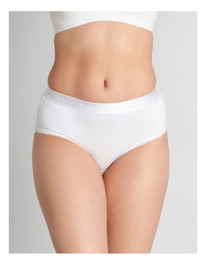 Cotton Logo High Rise Brief in White