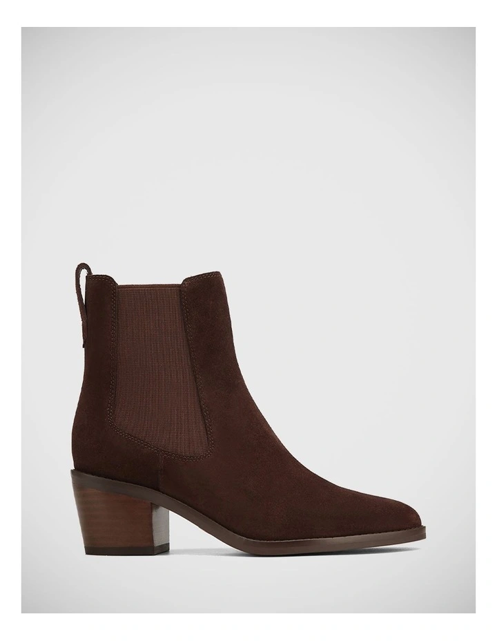 Jocelyn Suede Leather Ankle Boot in Hickory