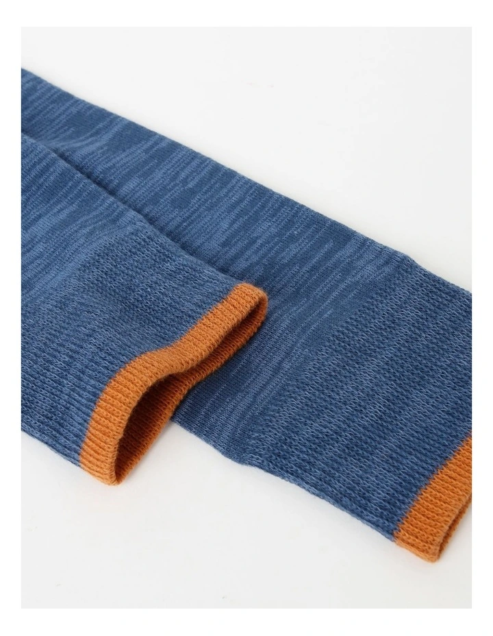 1 Pair Random Plated Crew Length Socks in Blue