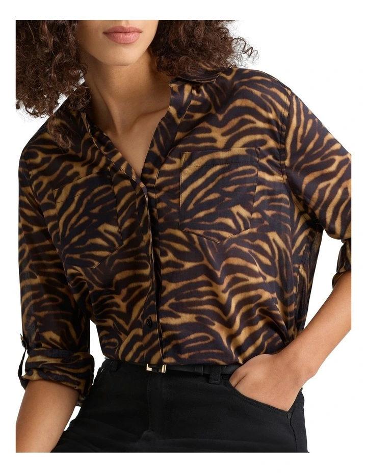 Sesia Cotton Shirt in Black Multi