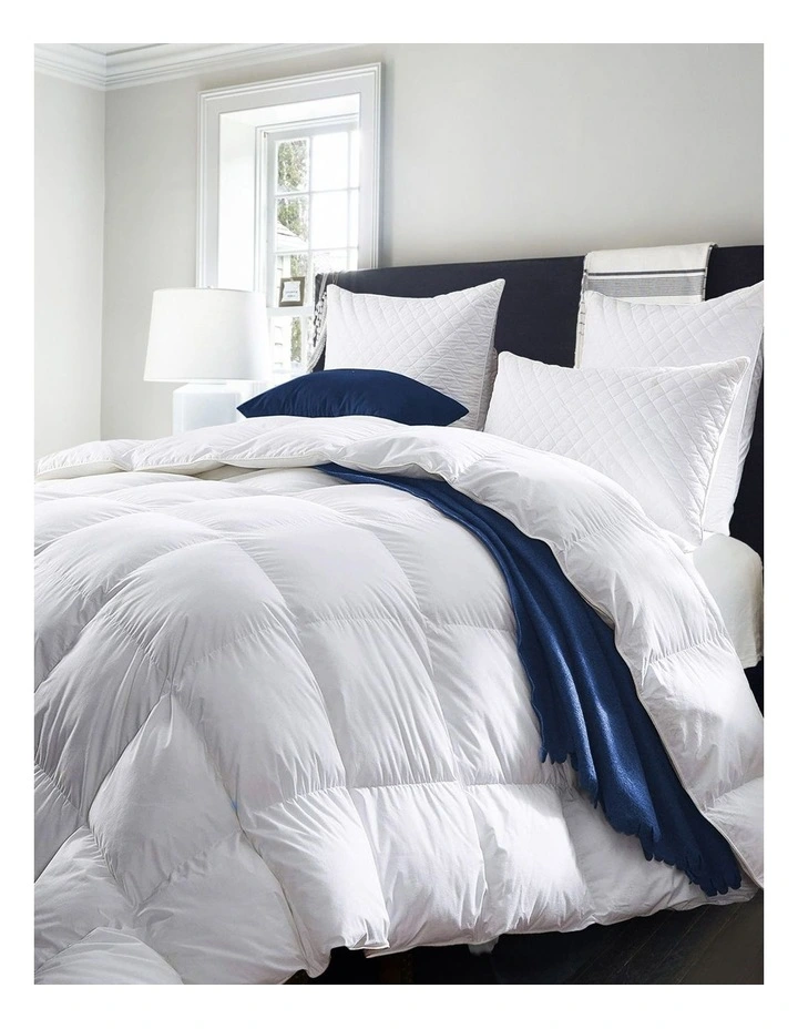 50% Goose Feather 50% Down 500GSM Quilt in White