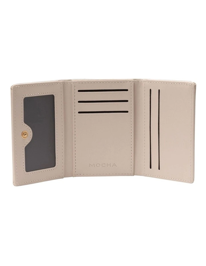 Bindi Croc-Embossed Mini Wallet in White