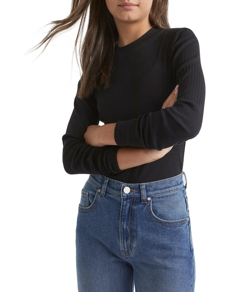 Core Rib Tee in Black
