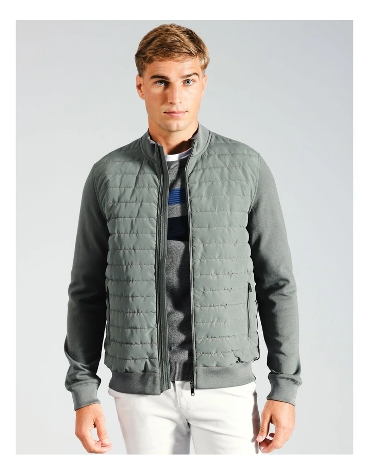 Brooklyn Knit Puffer Jacket in Sage