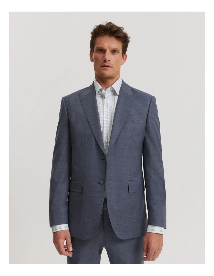 Slim Fit Puppytooth Travel Jacket in Blue