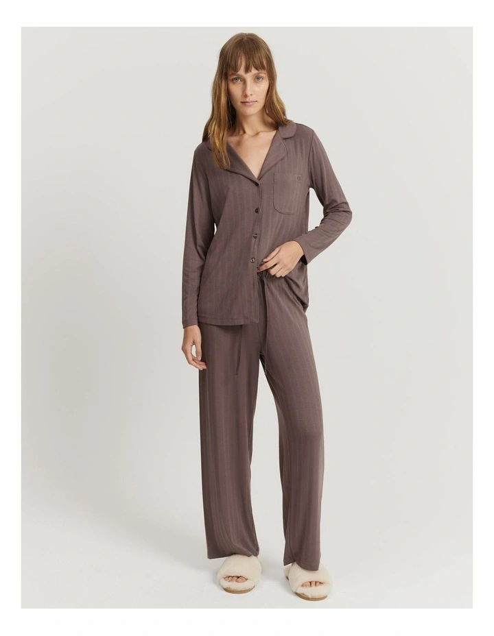 Wide Legging Pyjama Pant in Truffle