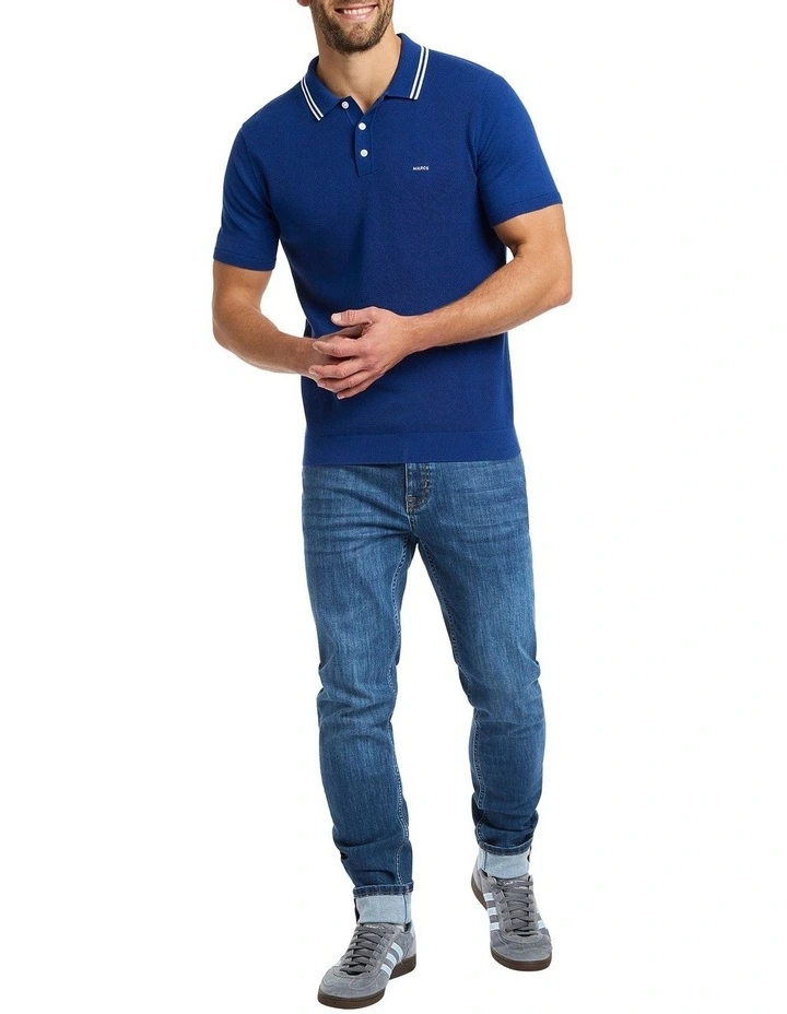 Eero Knit Polo in Sapphire
