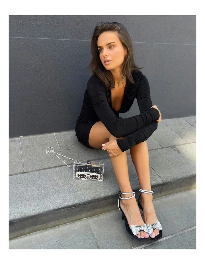 Yass Stilettos in Black Satin