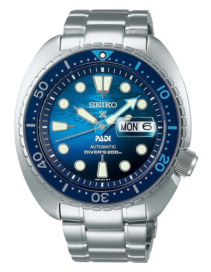 Prospex Srpk01K Padi Special Edition Watch in Silver & Blue