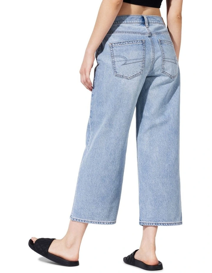 Ripped '90s Wide Leg Crop Jean in Light Wash