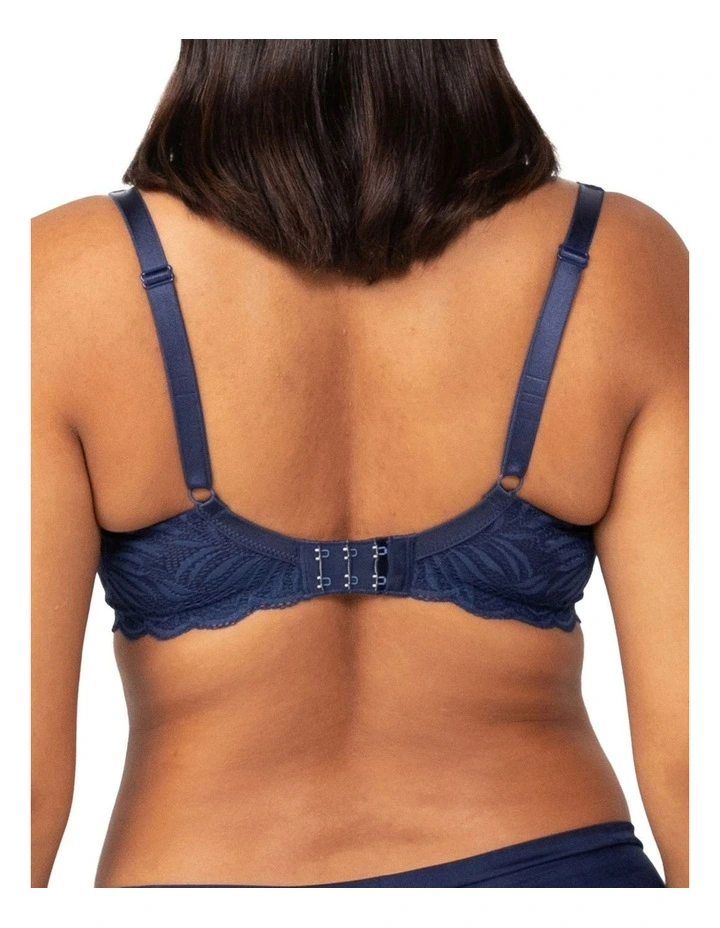 Essential Lace Balconette Underwire Bra in Navy Blue