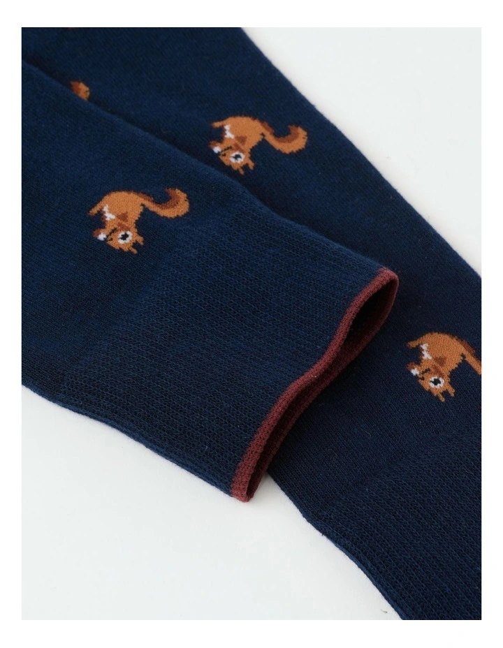 Squirrel Socks in French Navy
