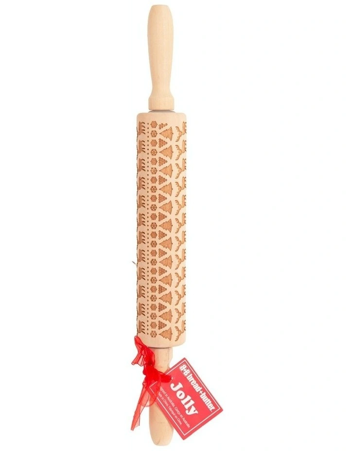 Laser Etch Wooden Rolling Pin Fairisle in Brown