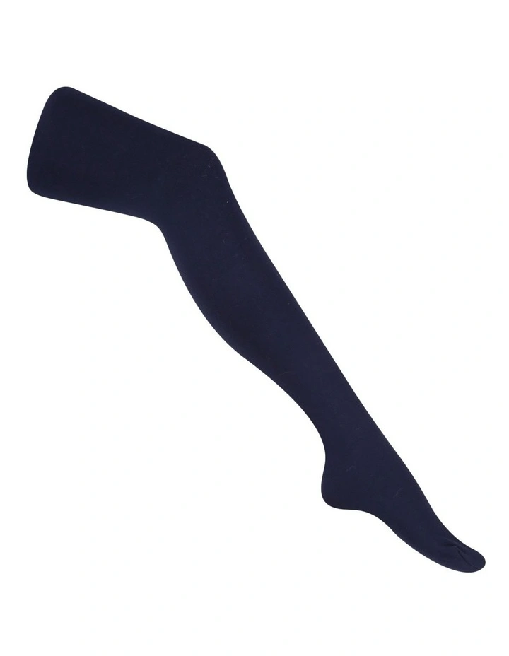 200 Denier Velvet Fleece Tights in Navy