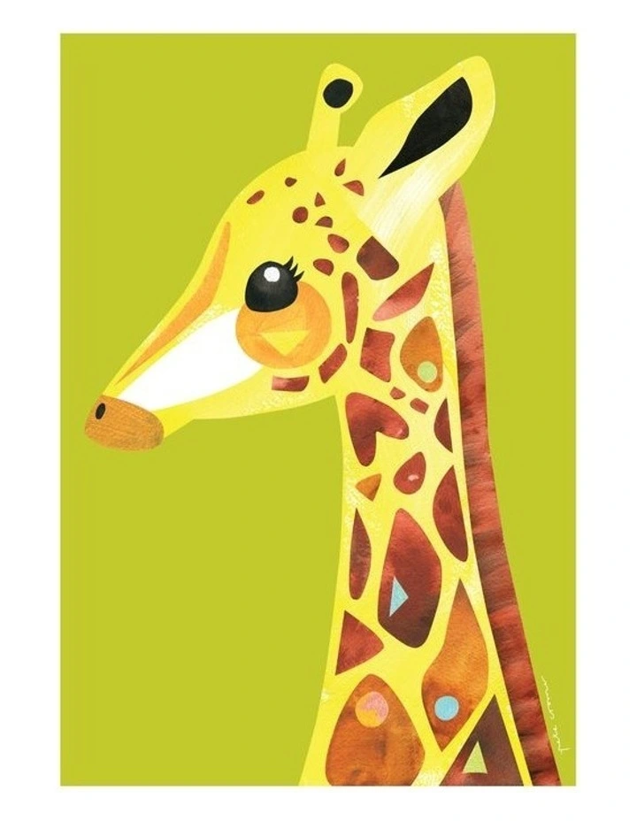 Pete Cromer Wildlife Giraffe 50x70cm Tea Towel in Lime