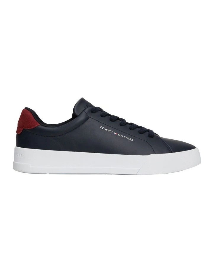 Leather Chunky Court Trainers Shoes in Desert Sky