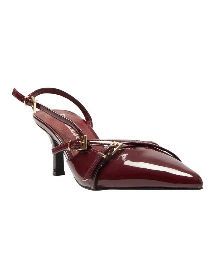 Veronica Heeled Shoes in Cherry Patent