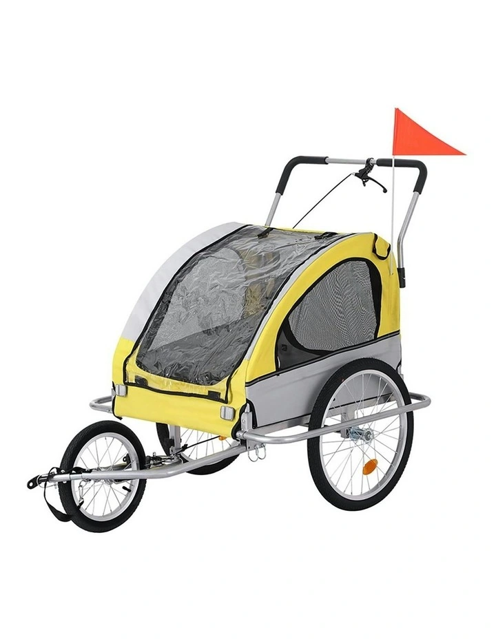 Pet Bike Trailer Dog Stroller Pram Bicycle Large Travel Cycling Foldable in Grey