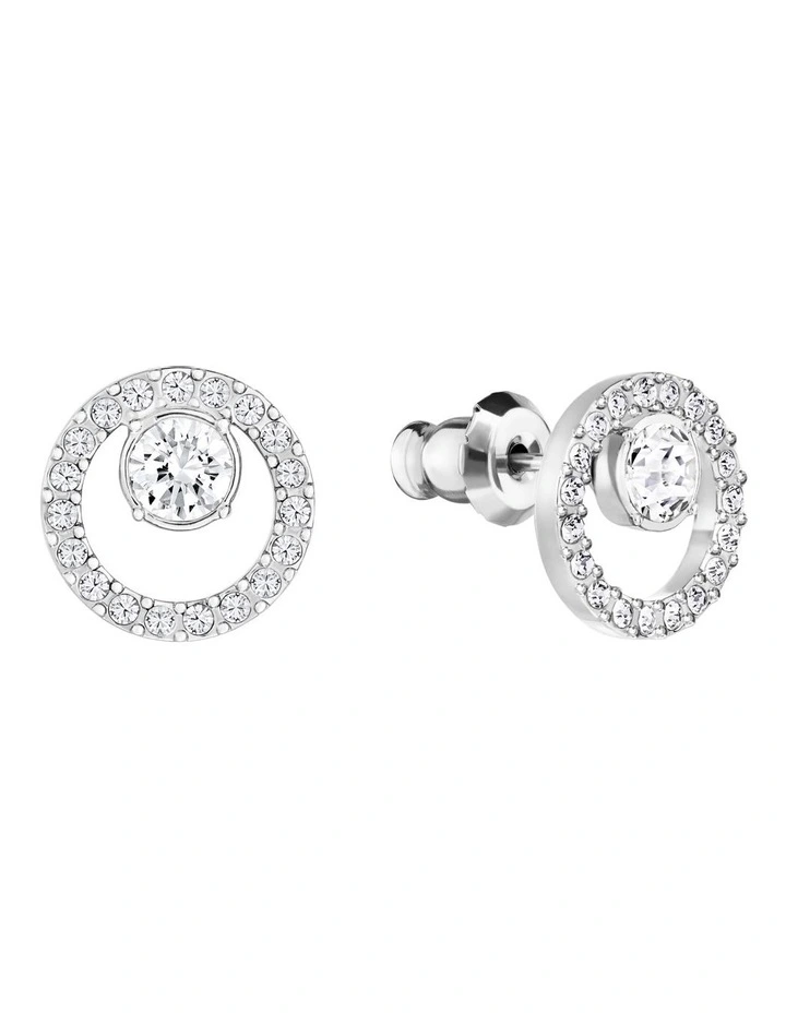 Creativity Stud Earrings Rhodium Plated in White