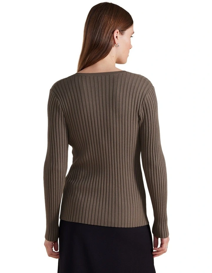 Essential Rib Knit Henley in Sage