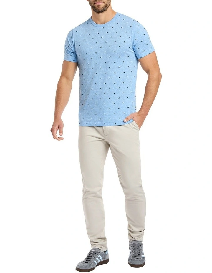 Round Of A-Paws Tee in Sky Marle