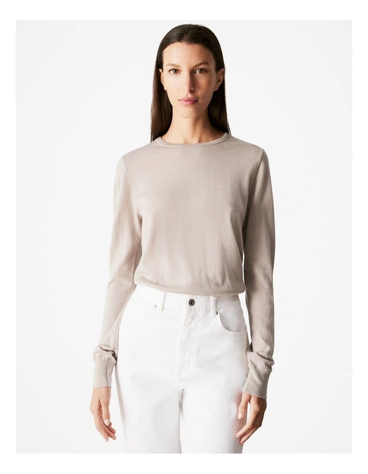 Merino Crew Neck Knit in Cinder