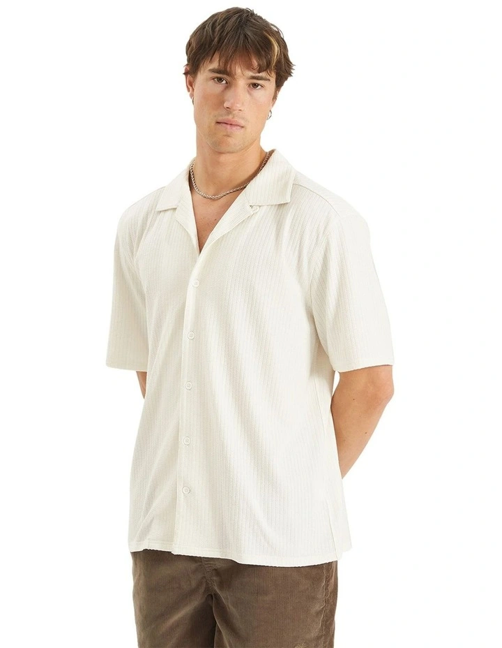 Cassanova Cropped Resort Shirt in White
