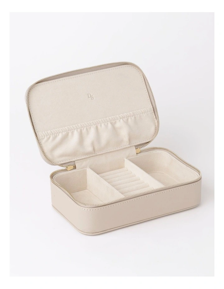 Large Zip Around Travel Jewellery Box in Neutral