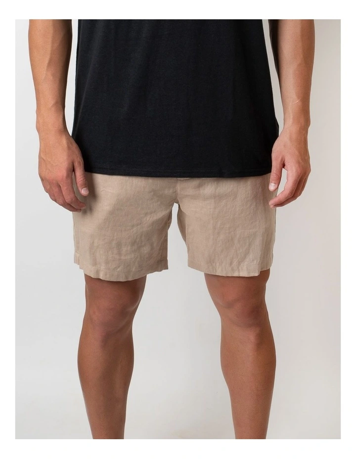 Linen Shorts in Camel