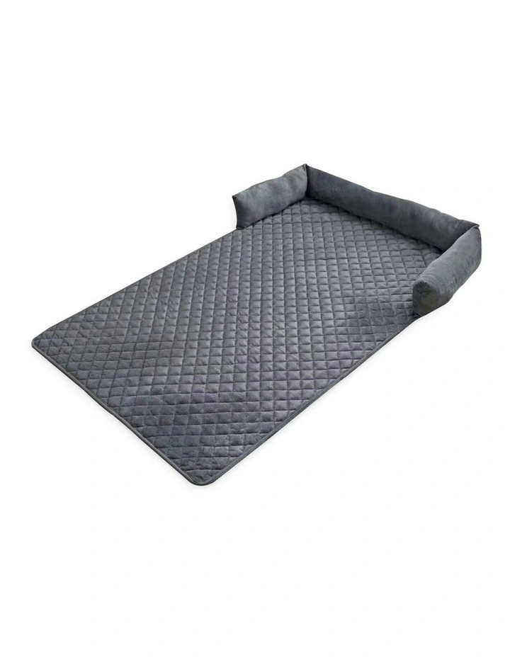 Pet Sofa Cover with Bolster Large Size in Grey