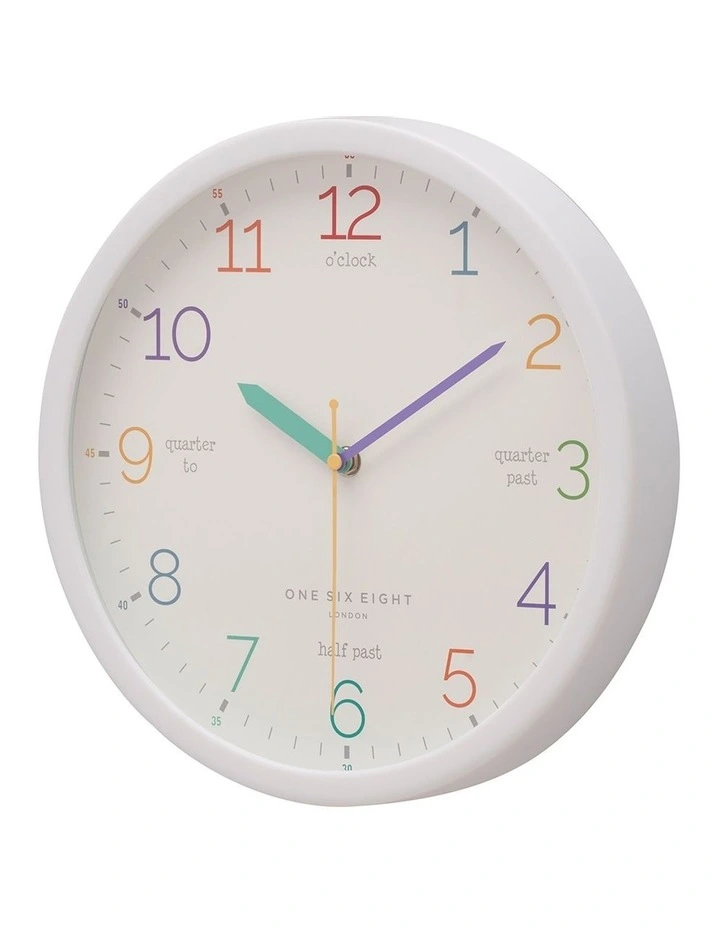 Learn The Time White 30Cm Silent Wall Clock
