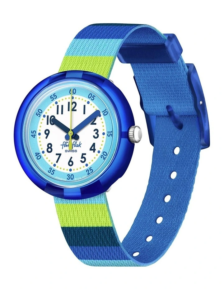 Stripy Blue Watch in Blue
