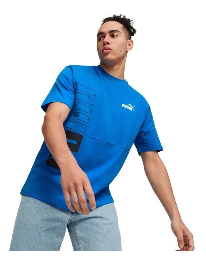 Power Colorblock Tee in Racing Blue