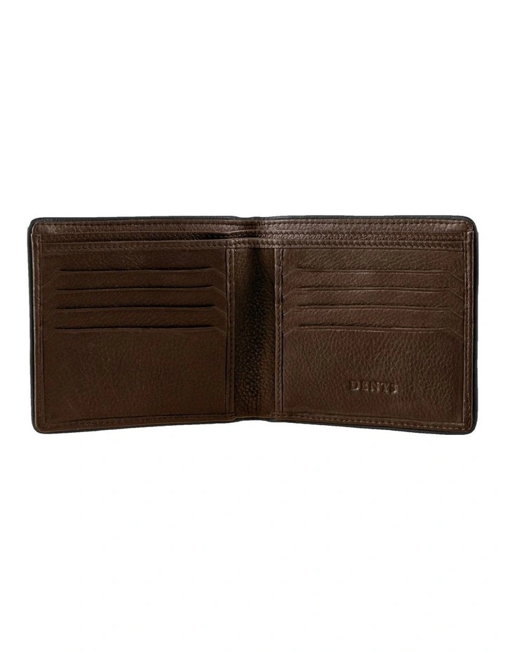 RFID Two-Colour Pebble Grain Leather Billfold Wallet in Tan