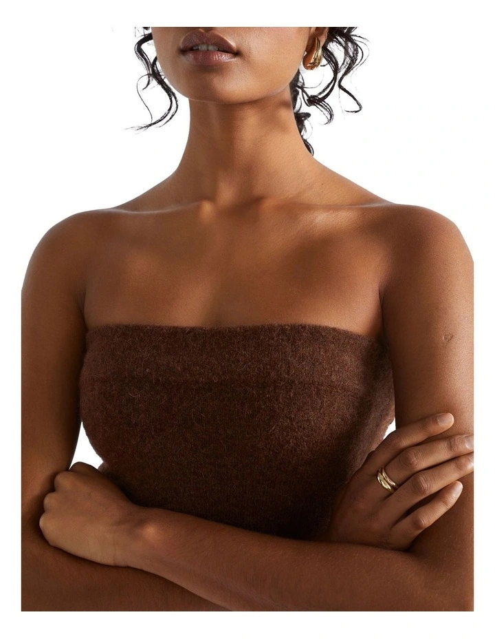 Cosy Knit Bustier in Brown