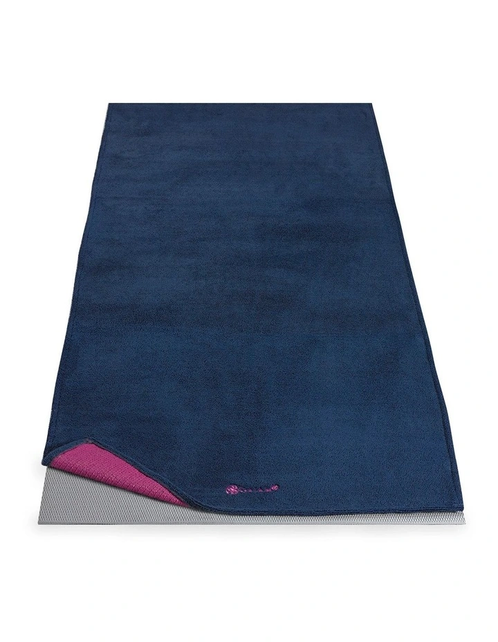 Grippy Yoga Mat Towel in Navy/Pink