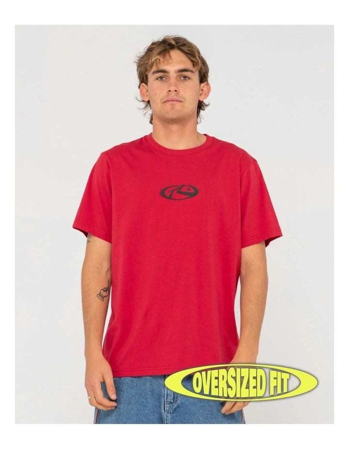 Shutdown Short Sleeve Tee in Red