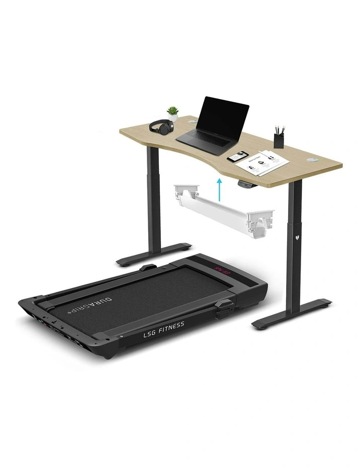 Pacer M5 Treadmill and ErgoDesk Automatic Standing Desk 150cm in Oak/Black