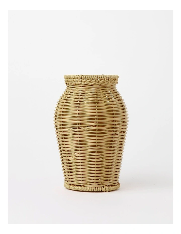 Manor Rattan Vase Small 20cm in Brown