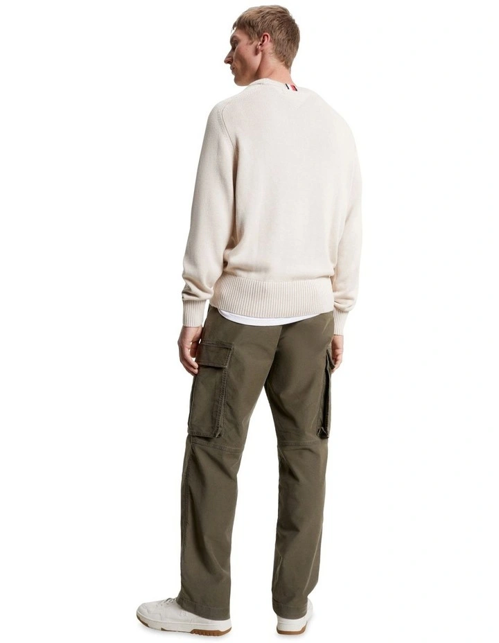 Monotype Chunky Cotton Crew Neck Knit in White