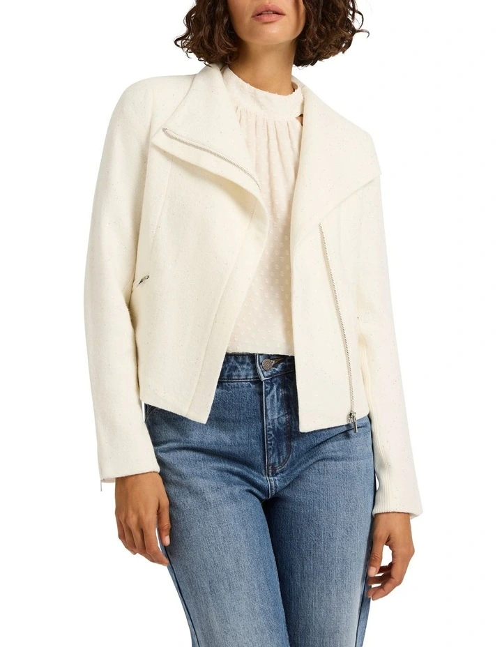 Shani Felted Wool Jacket in Ivory Sparkle