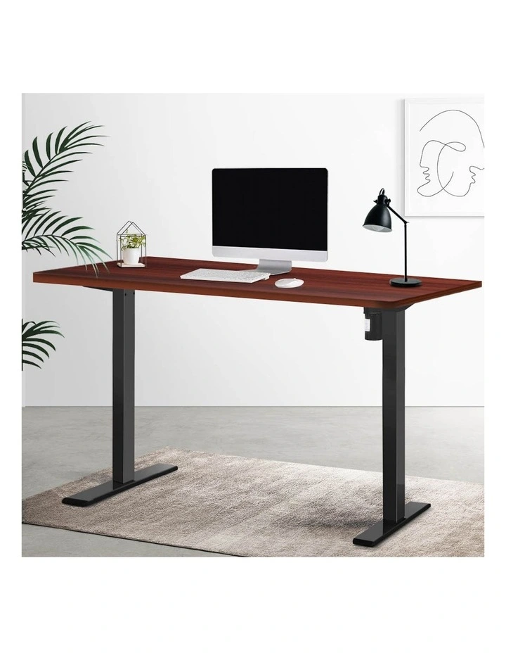 Electric Standing Desk in Black/Walnut