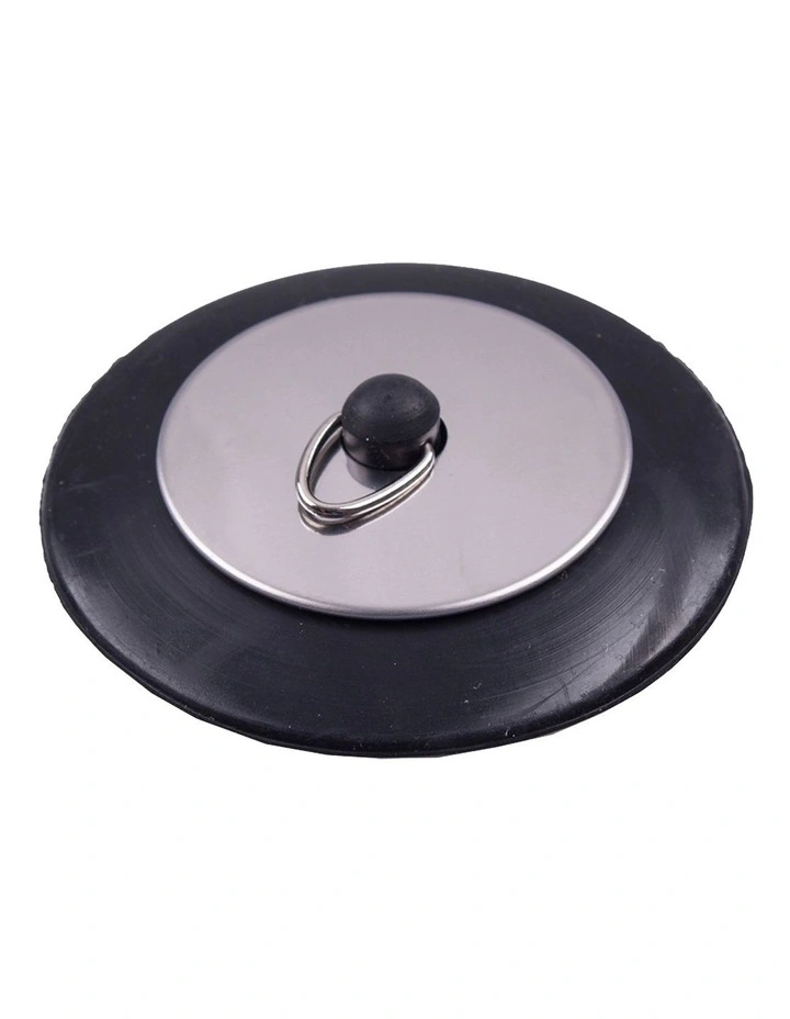 Stainless Steel Deluxe Bath/Sink Plug in Black
