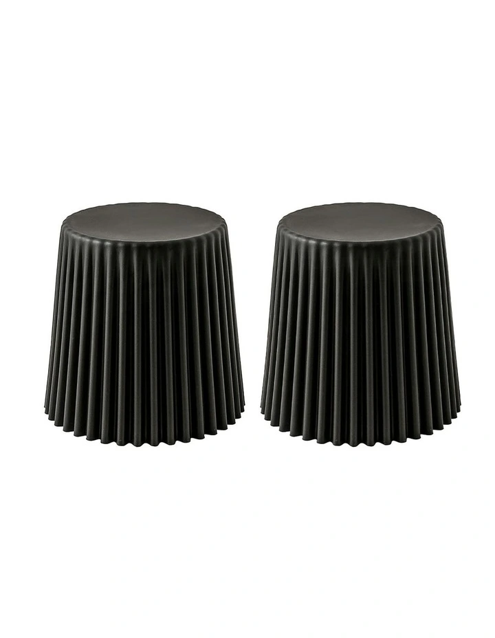Bar Cupcake Plastic Foot Stool x2 in Black