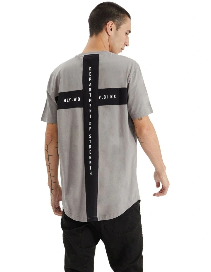 Fairplay Dual Curved Tee in Grey