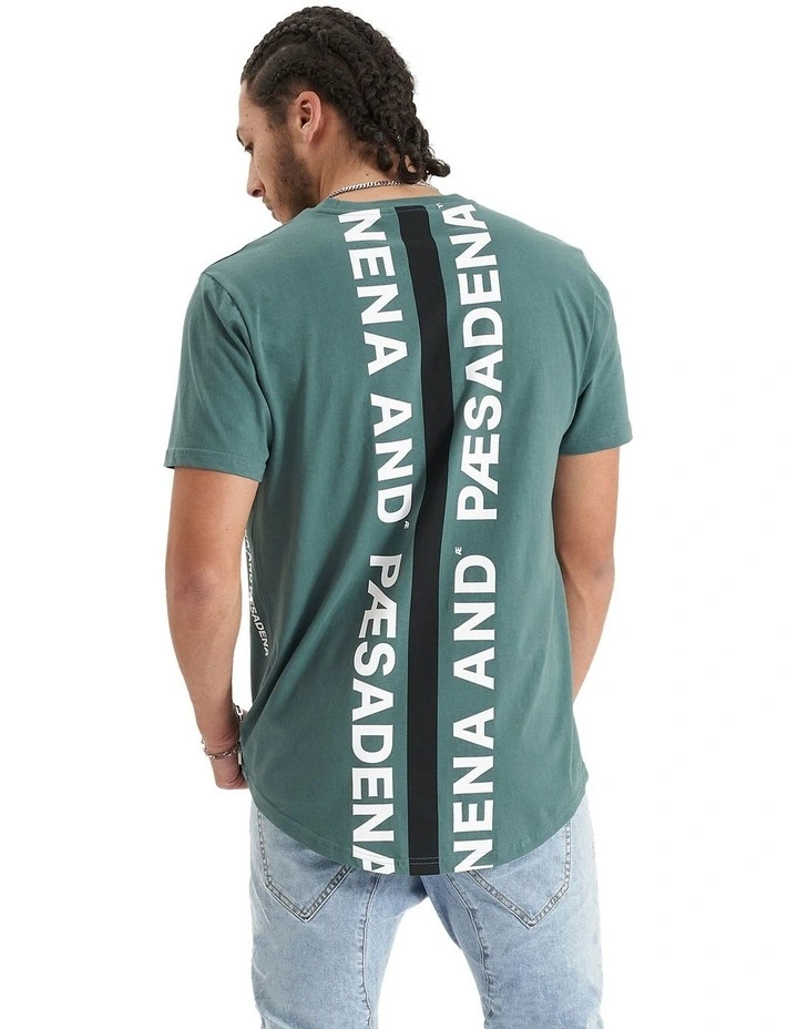 Back Rank Dual Curved Tee in Green