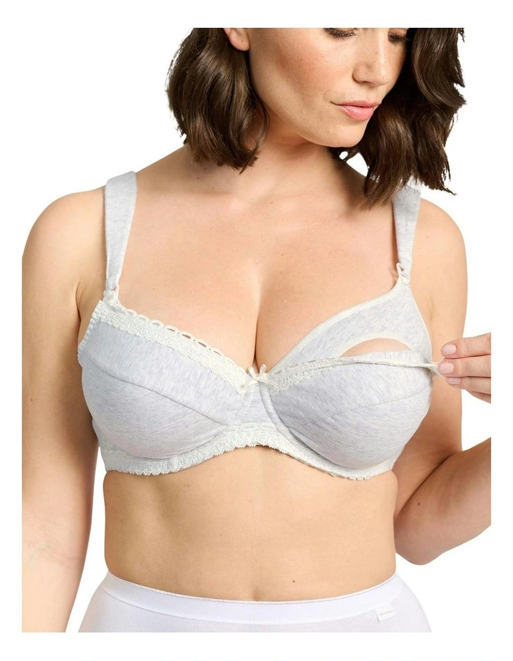 New Calin Organic Cotton Underwire Nursing Bra in White