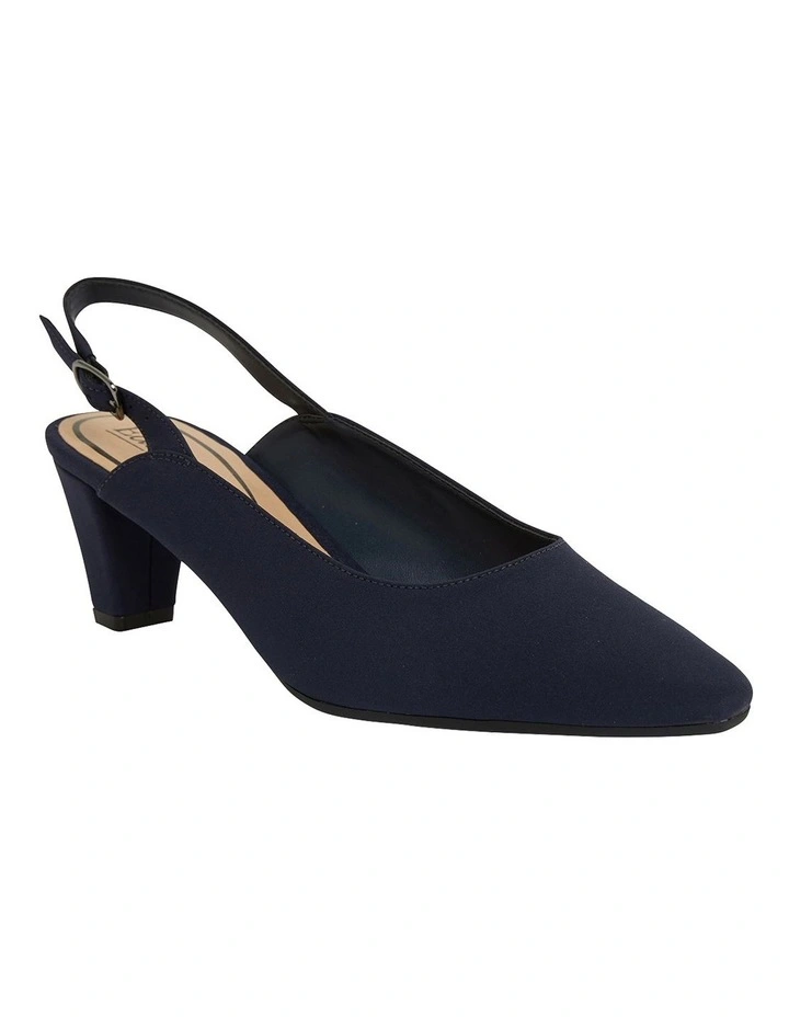 Agatha Navy Fabric Heeled Shoes