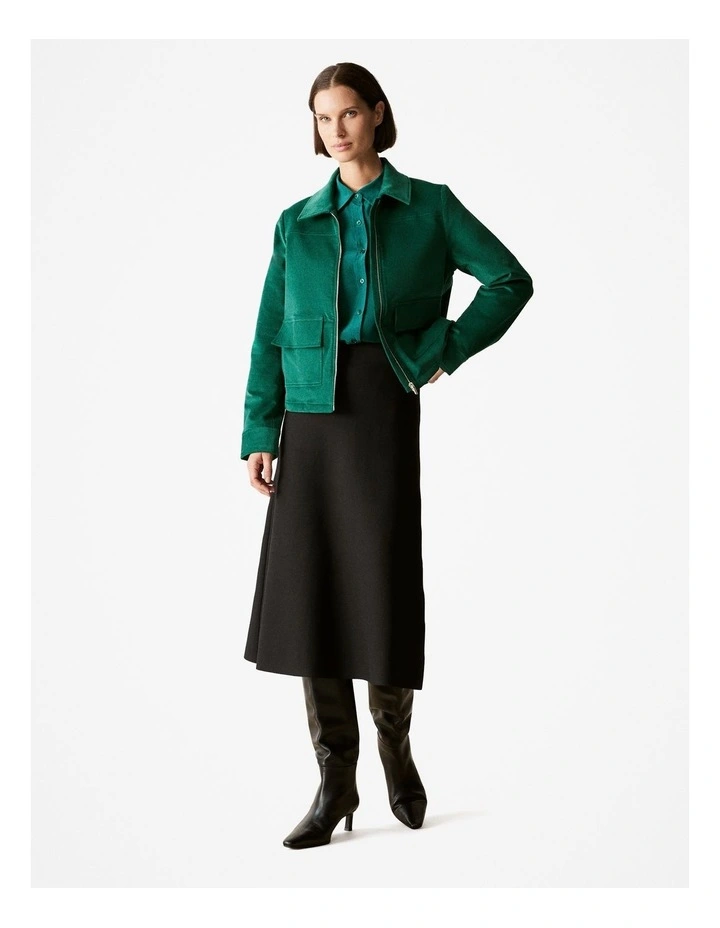 Classic Silk Shirt in Dark Green